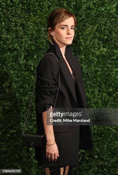 Emma Watson attends the Charles Finch x CHANEL Night Before BAFTA Dinner, at 5 Hertford Street, on March 12, 2022 in London, England.