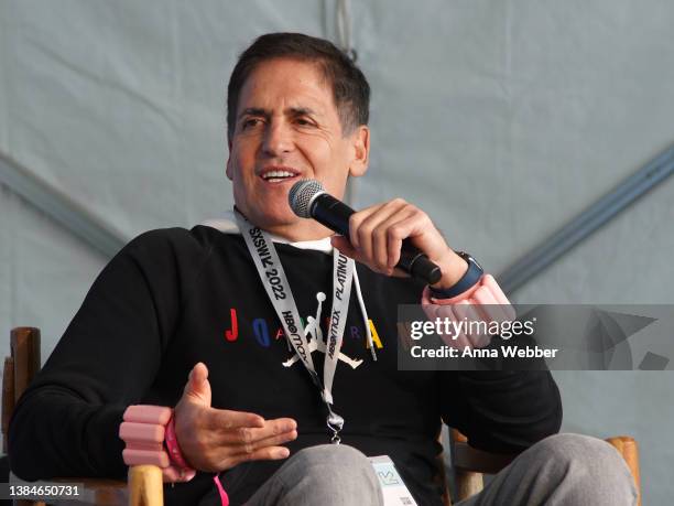 Mark Cuban speaks during Live At The #TwitterHouse Conversations Shaping The Next Frontier at Lustre Pearl Rainey on March 12, 2022 in Austin, Texas.