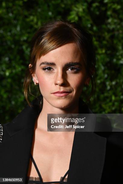 Emma Watson attends Charles Finch x CHANEL - The Night Before BAFTA Dinner at Hertford Street Club on March 12, 2022 in London, England.