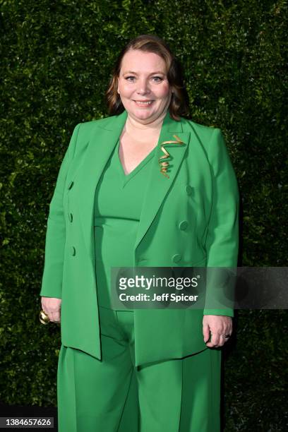 Joanna Scanlan attends Charles Finch x CHANEL - The Night Before BAFTA Dinner at Hertford Street Club on March 12, 2022 in London, England.