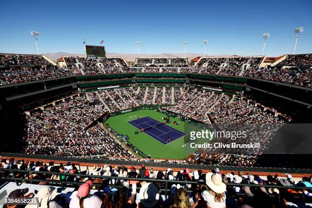 General view of Stadium One as Rafael Nadal of Spain plays against Sebastian Korda of the United States in their second round match on Day 6 of the...