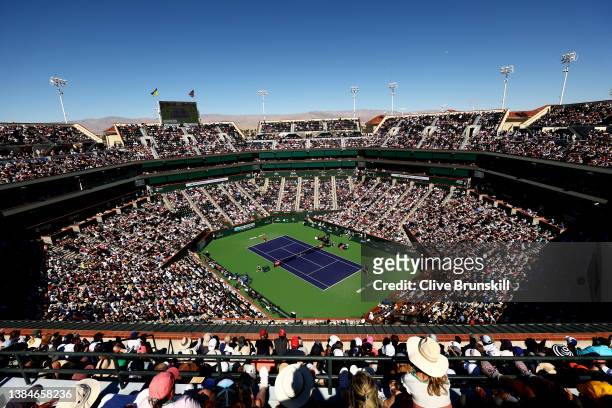 General view of Stadium One as Rafael Nadal of Spain plays against Sebastian Korda of the United States in their second round match on Day 6 of the...