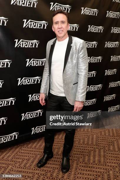 Nicolas Cage, from the film The Unbearable Weight of Massive Talent, poses at the Variety Studio at SXSW 2022 at JW Marriott Austin on March 12, 2022...