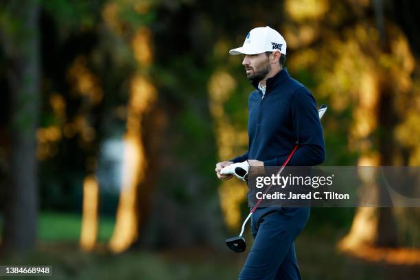 Kyle Stanley of the United States walks the second green during the second round of THE PLAYERS Championship on the Stadium Course at TPC Sawgrass on...