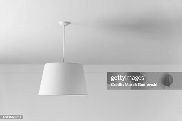 ceiling lamp shade, white on white - lamp stock pictures, royalty-free photos & images