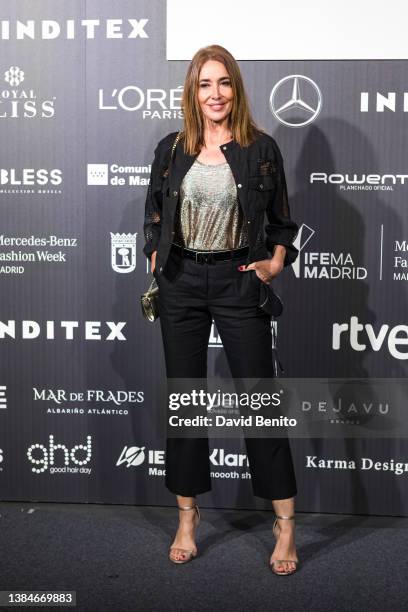 Elsa Anka attends the Redondo Brand fashion show during Mercedes Benz Fashion Week March 2022 edition at Ifema on March 12, 2022 in Madrid, Spain.
