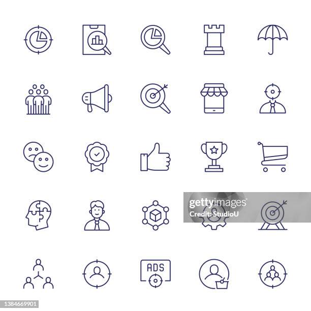 target audience editable stroke line icons - customised stock illustrations