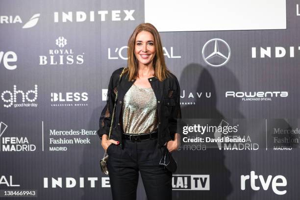 Elsa Anka attends the Redondo Brand fashion show during Mercedes Benz Fashion Week March 2022 edition at Ifema on March 12, 2022 in Madrid, Spain.