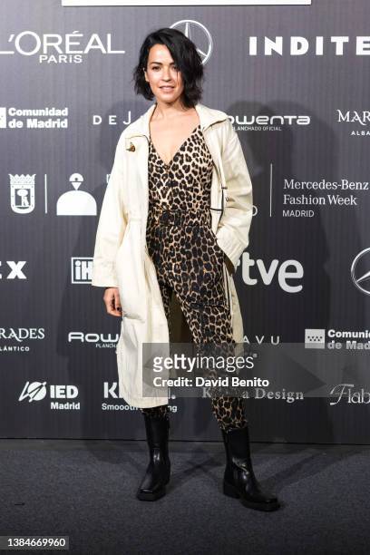 Veronica Sanchez attends the Redondo Brand fashion show during Mercedes Benz Fashion Week March 2022 edition at Ifema on March 12, 2022 in Madrid,...