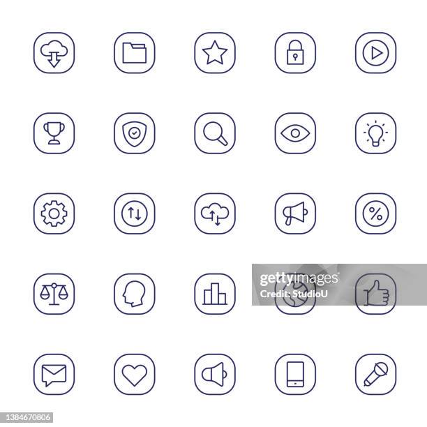 web elements editable stroke line icons - direct response stock illustrations