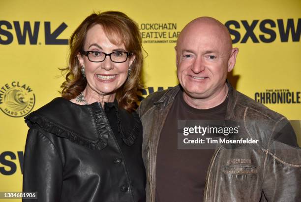 Gabby Giffords and Senator Mark Kelly attend the premiere of "Gabby Giffords Won't Back Down" during the 2022 SXSW Conference and Festival - Day 2 at...