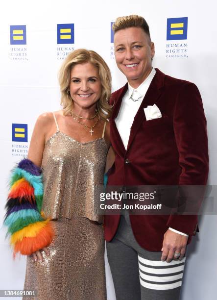 Glennon Doyle and Abby Wambach attend the Human Rights Campaign 2022 Los Angeles Dinner at JW Marriott Los Angeles L.A. LIVE on March 12, 2022 in Los...