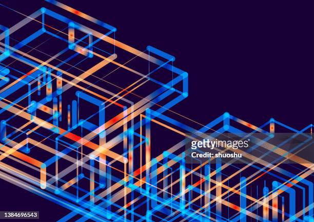 digital cyber space structure technology pattern background - neo classical stock illustrations