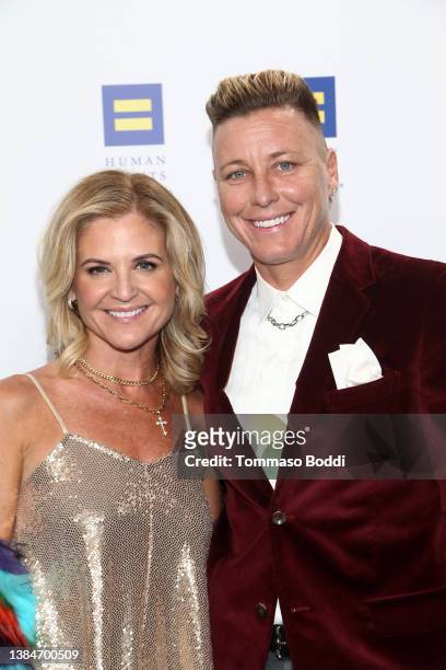 Glennon Doyle and Abby Wambach attend the Human Rights Campaign 2022 Los Angeles Dinner at JW Marriott Los Angeles L.A. LIVE on March 12, 2022 in Los...