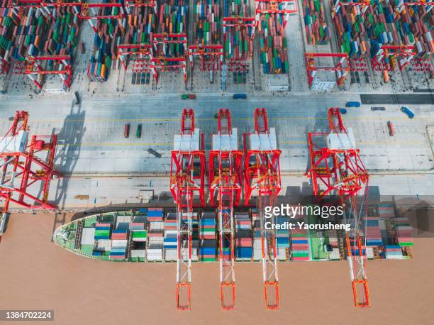 aerial view of Shanghai Yangshan Deep Water Port