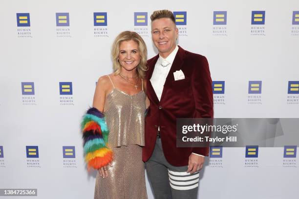 Glennon Doyle and Abby Wambach attend the 2022 Human Rights Campaign Los Angeles Dinner Gala at JW Marriott Los Angeles L.A. LIVE on March 12, 2022...