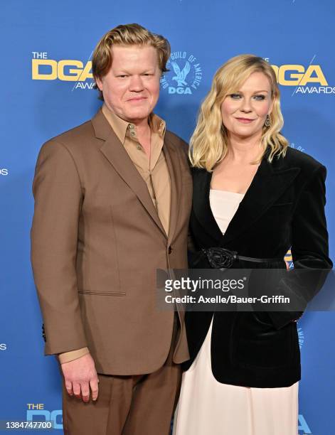 Jesse Plemons and Kirsten Dunst attend the 74th Annual Directors Guild of America Awards at The Beverly Hilton on March 12, 2022 in Beverly Hills,...