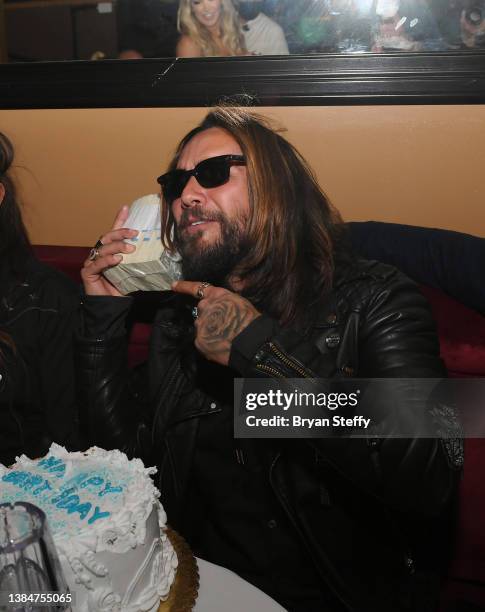 Television personality/actor Justin Brescia celebrates his birthday at Sapphire Las Vegas Gentlemen’s Club on March 12, 2022 in Las Vegas, Nevada.