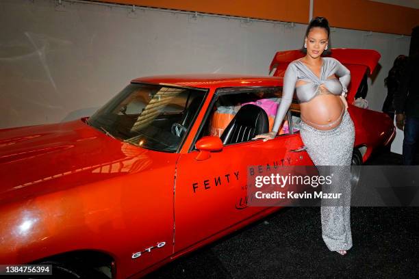 Rihanna celebrates the launch of Fenty Beauty at ULTA Beauty on March 12, 2022 in Los Angeles, California.