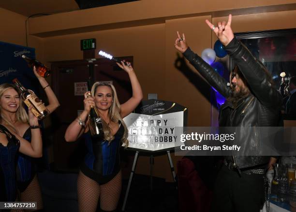 Television personality/actor Justin Brescia celebrates his birthday at Sapphire Las Vegas Gentlemen’s Club on March 12, 2022 in Las Vegas, Nevada.