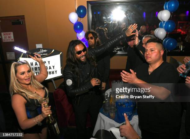Television personality/actor Justin Brescia celebrates his birthday at Sapphire Las Vegas Gentlemen’s Club on March 12, 2022 in Las Vegas, Nevada.