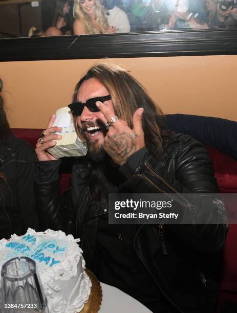 Television personality/actor Justin Brescia celebrates his birthday at Sapphire Las Vegas Gentlemen’s Club on March 12, 2022 in Las Vegas, Nevada.