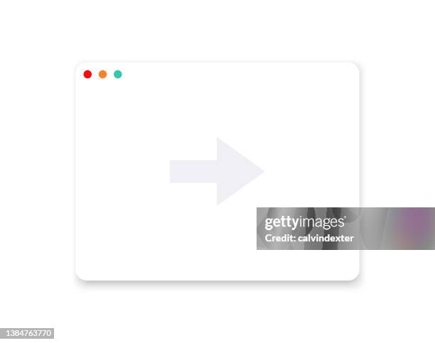arrow symbol on web browser - white browser window stock illustrations