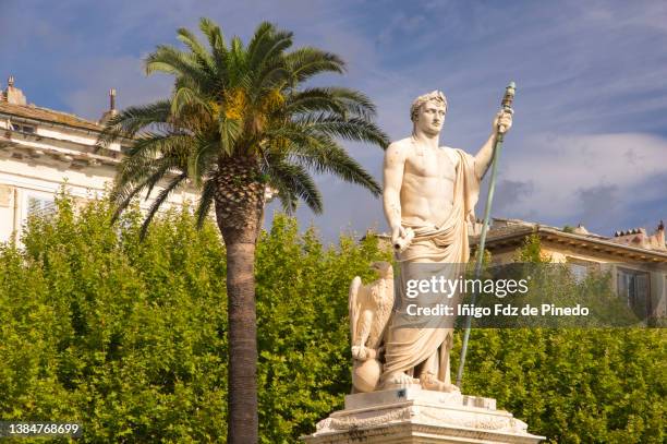 the statue of napoleon, bastia, corsica, france. - bastia stockfoto's en -beelden