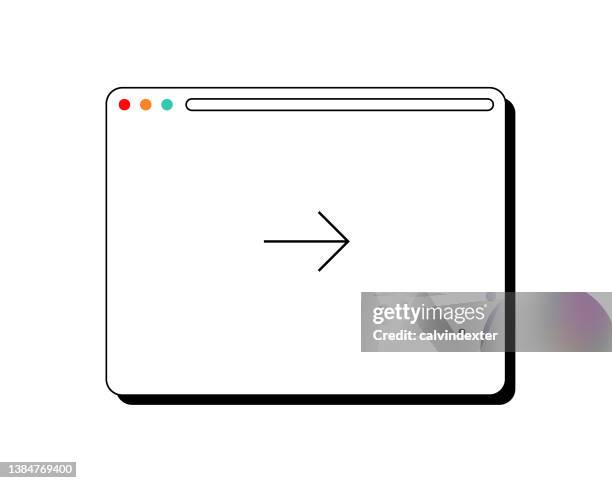 stockillustraties, clipart, cartoons en iconen met arrow symbol on web browser - html