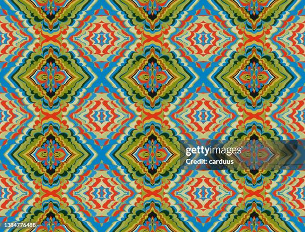 seamless abstract oriental pattern - west african pattern stock illustrations