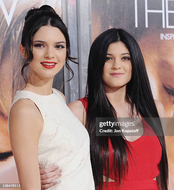 Kendall Jenner and sister Kylie Jenner arrive at the Los Angeles Premiere "The Vow" at Grauman's Chinese Theatre on February 6, 2012 in Hollywood,...