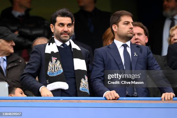 Mehrdad Ghodoussi, Newcastle United's co-owner looks on during the Premier League match between Chelsea and Newcastle United at Stamford Bridge on...