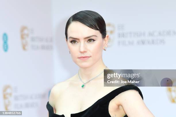 Daisy Ridley attends the EE British Academy Film Awards 2022 at Royal Albert Hall on March 13, 2022 in London, England.