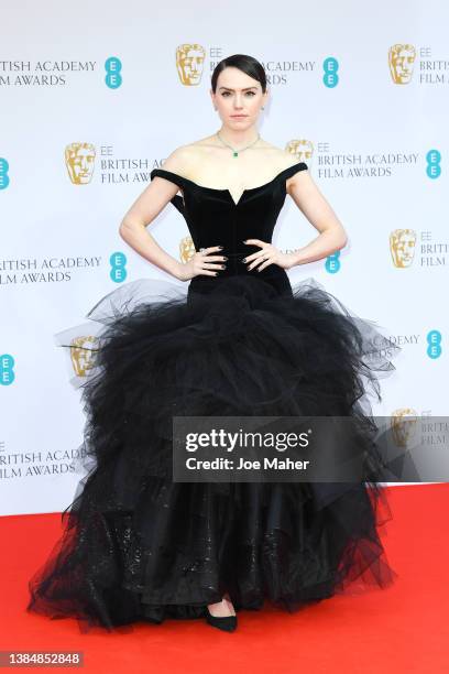 Daisy Ridley attends the EE British Academy Film Awards 2022 at Royal Albert Hall on March 13, 2022 in London, England.