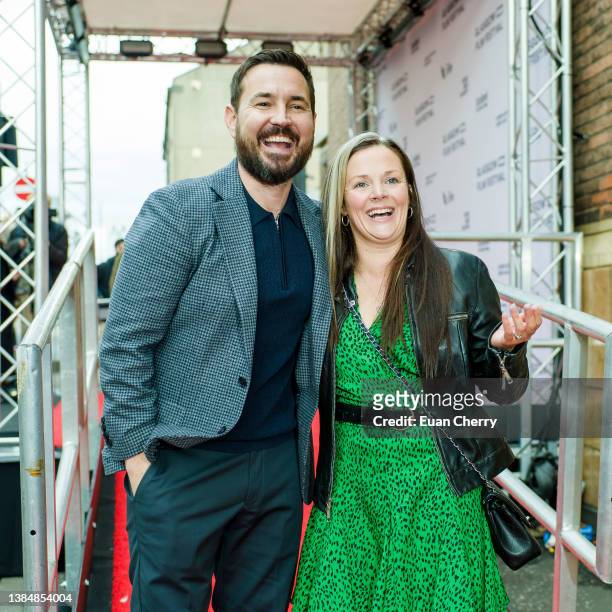 Annemarie Fulton and Martin Compston attend the "20th Anniversary Sweet 16" closing night screening at the Glasgow Film Festival at the Film Theatre...