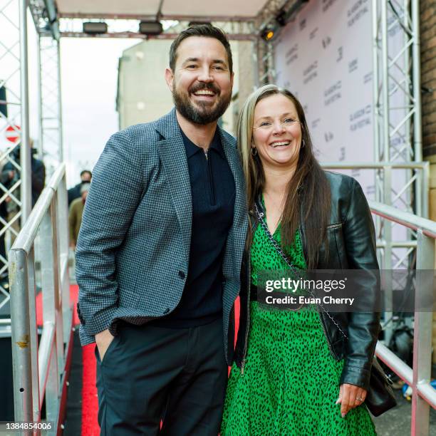 Annemarie Fulton and Martin Compston attend the "20th Anniversary Sweet 16" closing night screening at the Glasgow Film Festival at the Film Theatre...