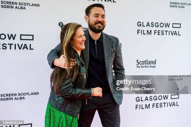 Annemarie Fulton and Martin Compston attend the "20th Anniversary Sweet 16" closing night screening at the Glasgow Film Festival at the Film Theatre...