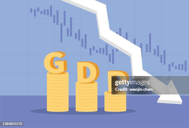 wealth gdp declines - gross domestic product stock illustrations