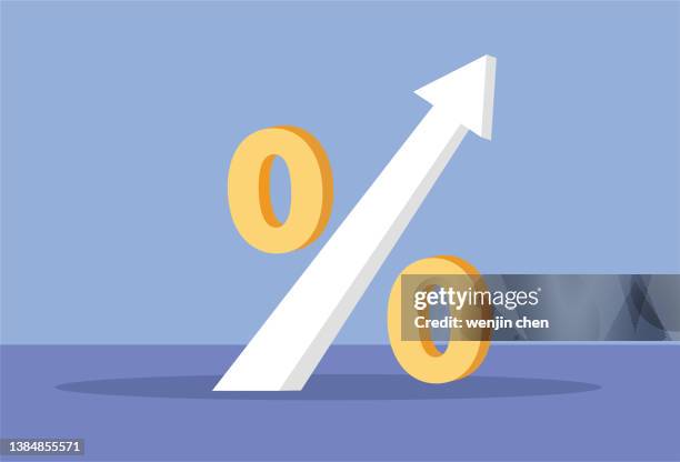 the percentage increases - interest rate stock illustrations