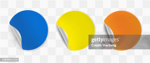 realistic paper stickers. - throwing paper stock illustrations