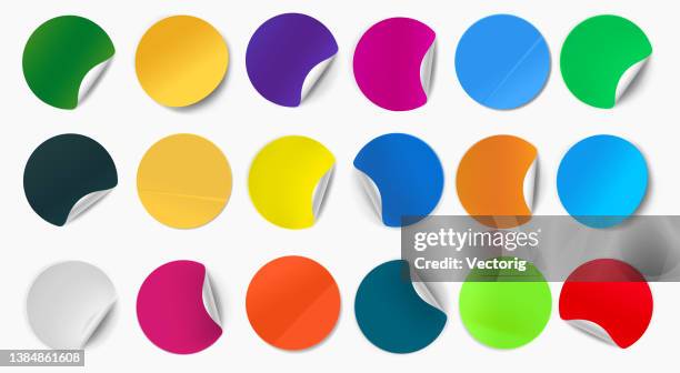 realistic paper stickers. - throwing paper stock illustrations