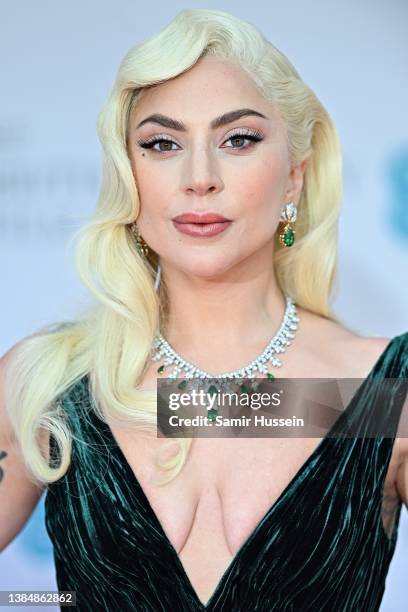 Lady Gaga attends the EE British Academy Film Awards 2022 at Royal Albert Hall on March 13, 2022 in London, England.