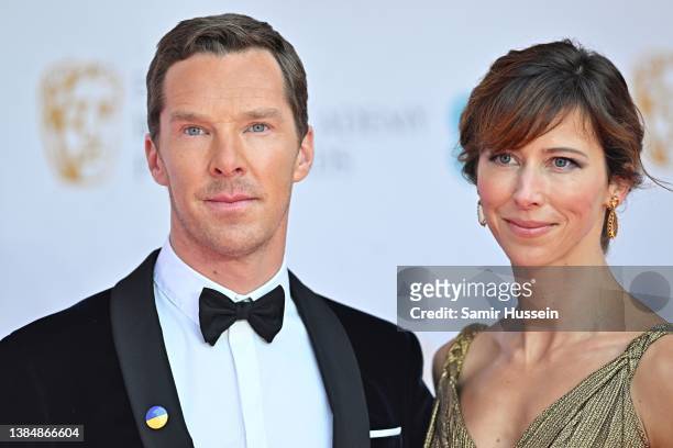 Benedict Cumberbatch and Sophie Hunter attend the EE British Academy Film Awards 2022 at Royal Albert Hall on March 13, 2022 in London, England.