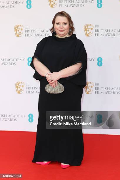 Joanna Scanlan attends the EE British Academy Film Awards 2022 at Royal Albert Hall on March 13, 2022 in London, England.