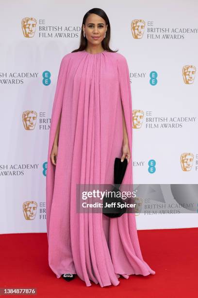 Zawe Ashton attends the EE British Academy Film Awards 2022 at Royal Albert Hall on March 13, 2022 in London, England.