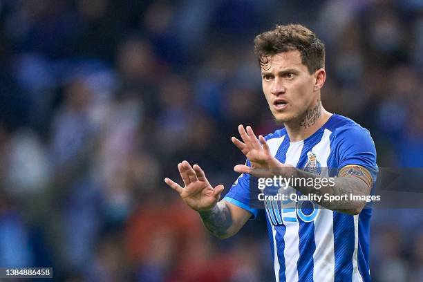 Otavio Edmilson da Silva of FC Porto reacts during the Liga Portugal Bwin match between FC Porto and CD Tondela at Estadio do Dragao on March 13,...