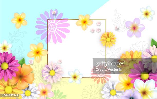 illustrations, cliparts, dessins animés et icônes de fond de printemps - fleur en papier