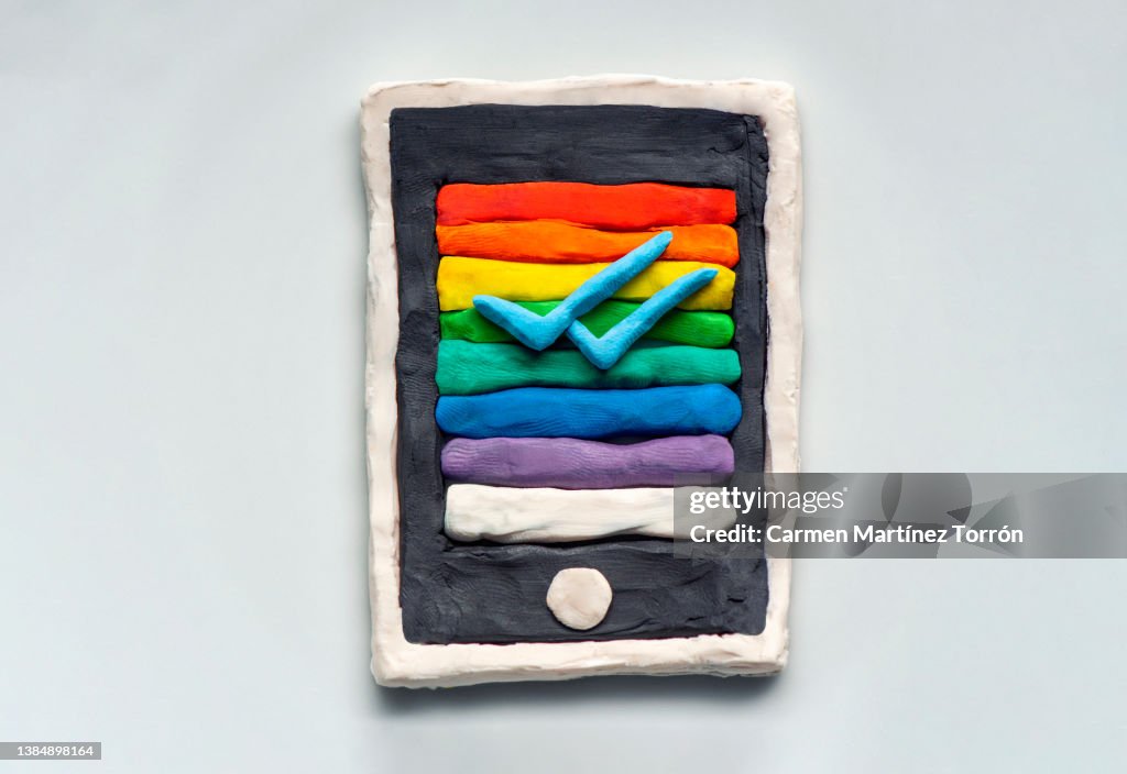 Smartphone made with modeling clay