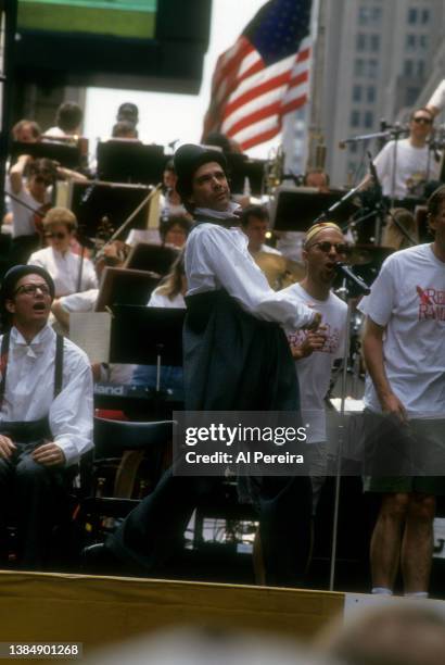 Bill Irwin and David Shiner of the show "Fool Moon" perform "Valley of the Dry Bones" at "Broadway on Broadway," the second annual free outdoor...