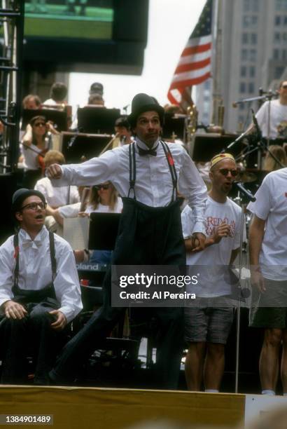 Bill Irwin and David Shiner of the show "Fool Moon" perform "Valley of the Dry Bones" at "Broadway on Broadway," the second annual free outdoor...